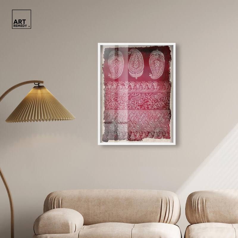 Burgundy Stamps Shadowbox by Art Remedy