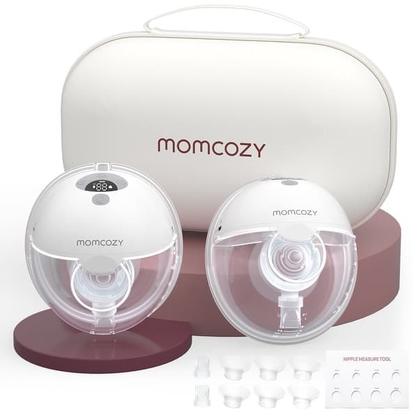 slide 2 of 10, Momcozy M5 Hands Free Breast Pumps, Electric Portable Breast Pump - Gray