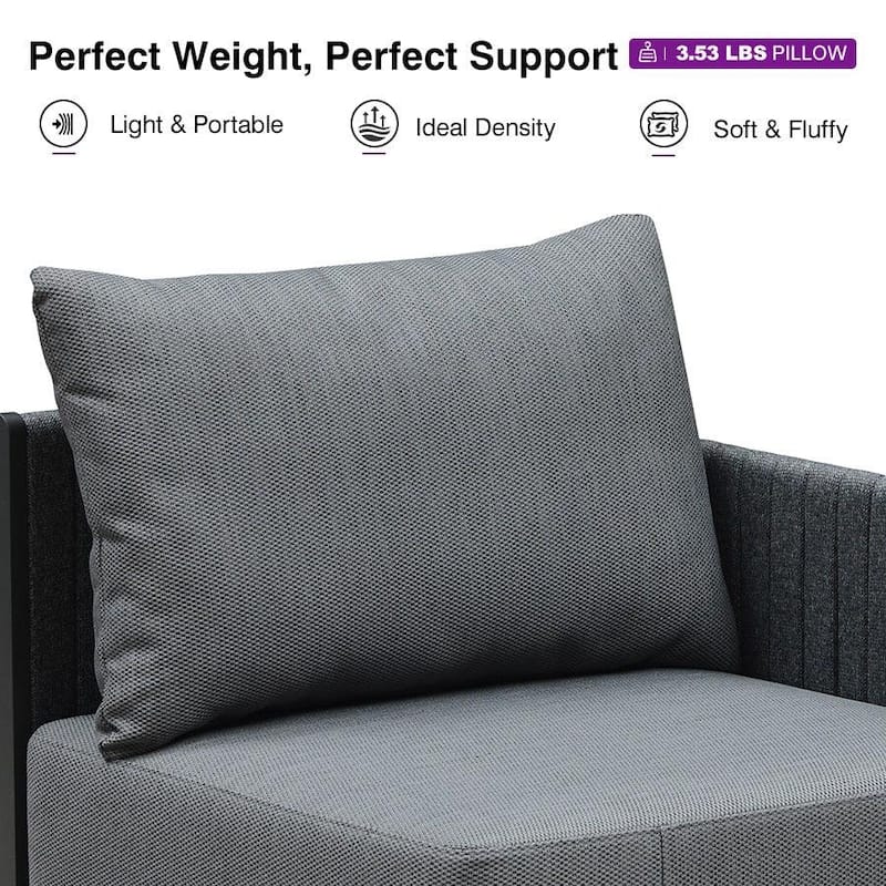 PURPLE LEAF Santorini 6 Piece Grey Sectional Sofa with Ottoman and Cushion for Poolside Garden Outdoor Patio Conversation Set