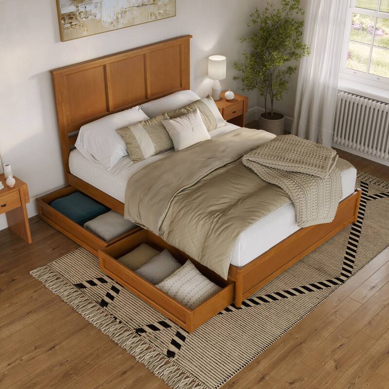 Felicity Platform Bed with Panel Footboard and Storage Drawers