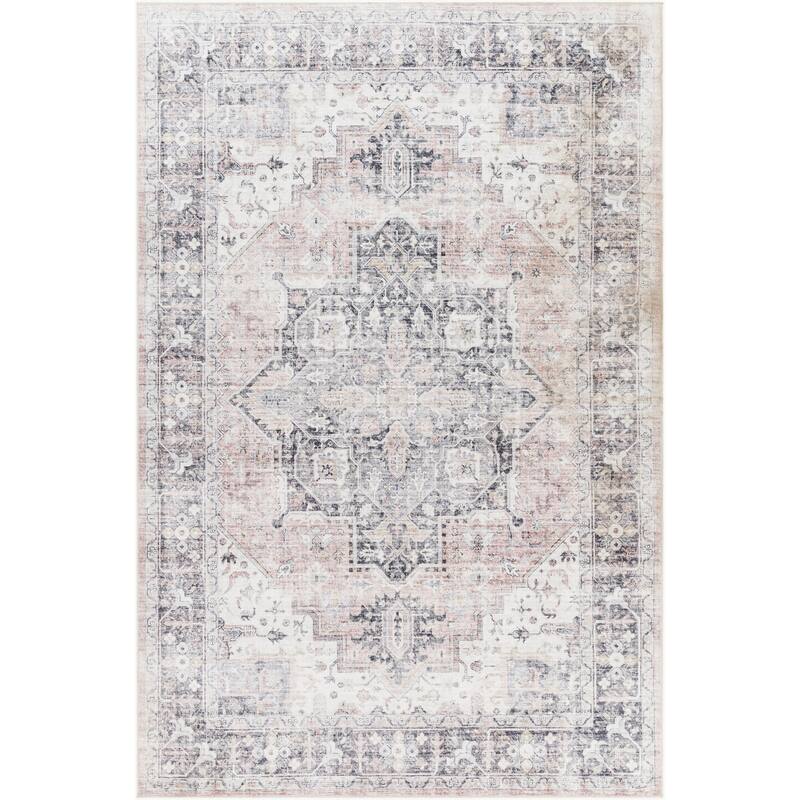Livabliss Traditional Lavable Medallion Washable Area Rug