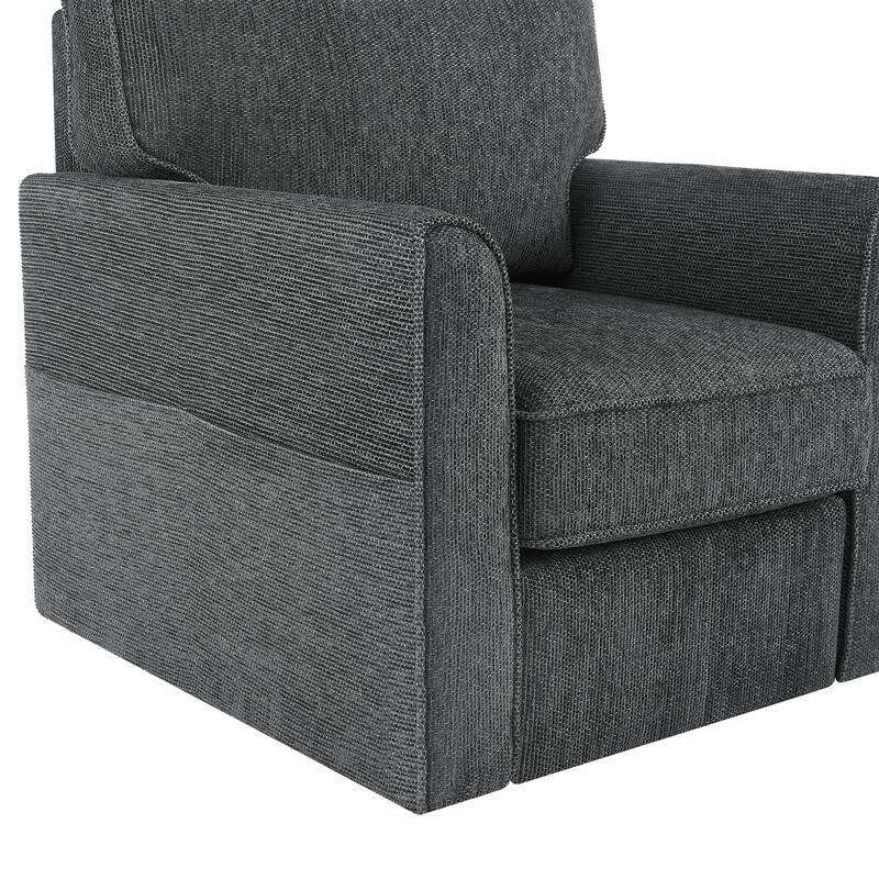 360° Swivel Chair Accent Barrel Armchair Swivel Sofa Chair with Side Pockets for Living Room, Bedroom, Office and Hotel