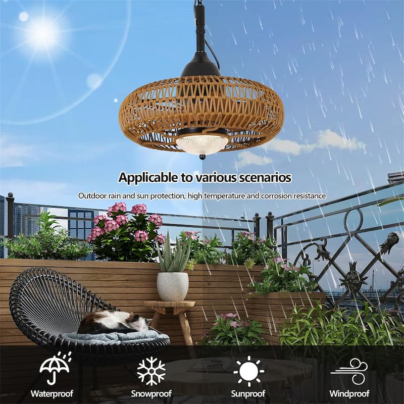 Outdoor Ceiling Fan with Light and Remote Control