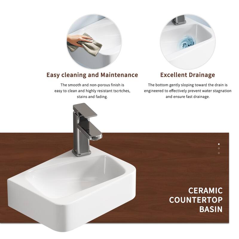 Modern Ceramic Art Basin Sink Set with Faucet and Drain