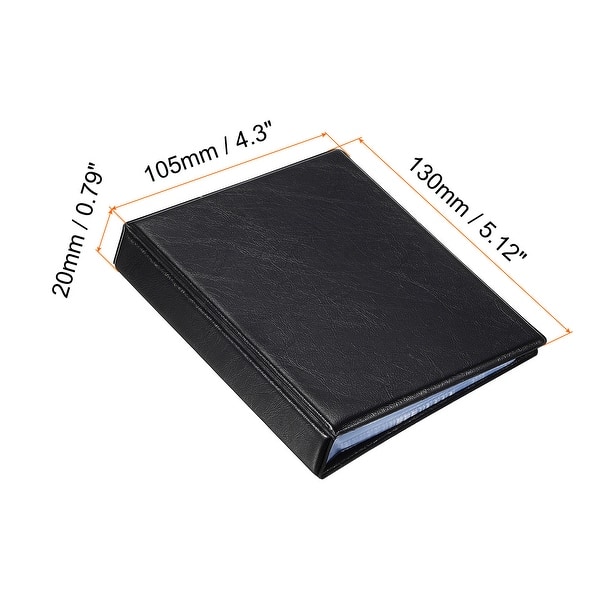 PU Leather Business Card Holder Binder Book Organizer Case 96 Pockets -  Black - Bed Bath & Beyond - 37255231