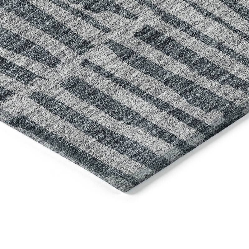 HomeRoots Striped Transitional Rectangle Outdoor Rug