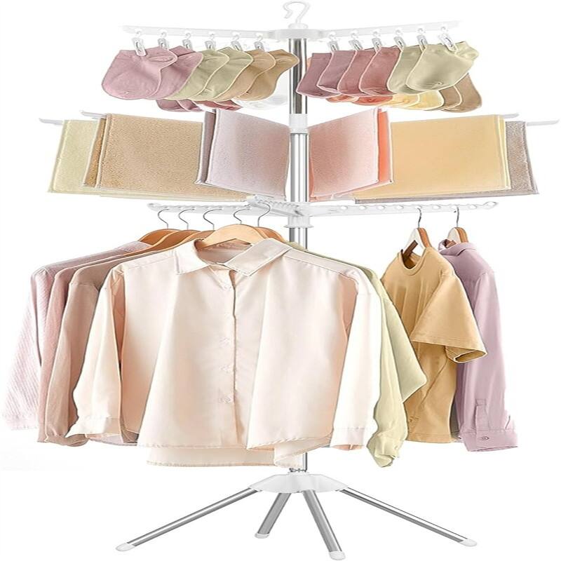 Clothes Drying Rack, 59-Inch Folding Laundry Drying Rack - 25.6"D x 25.6"W x 82.7"H