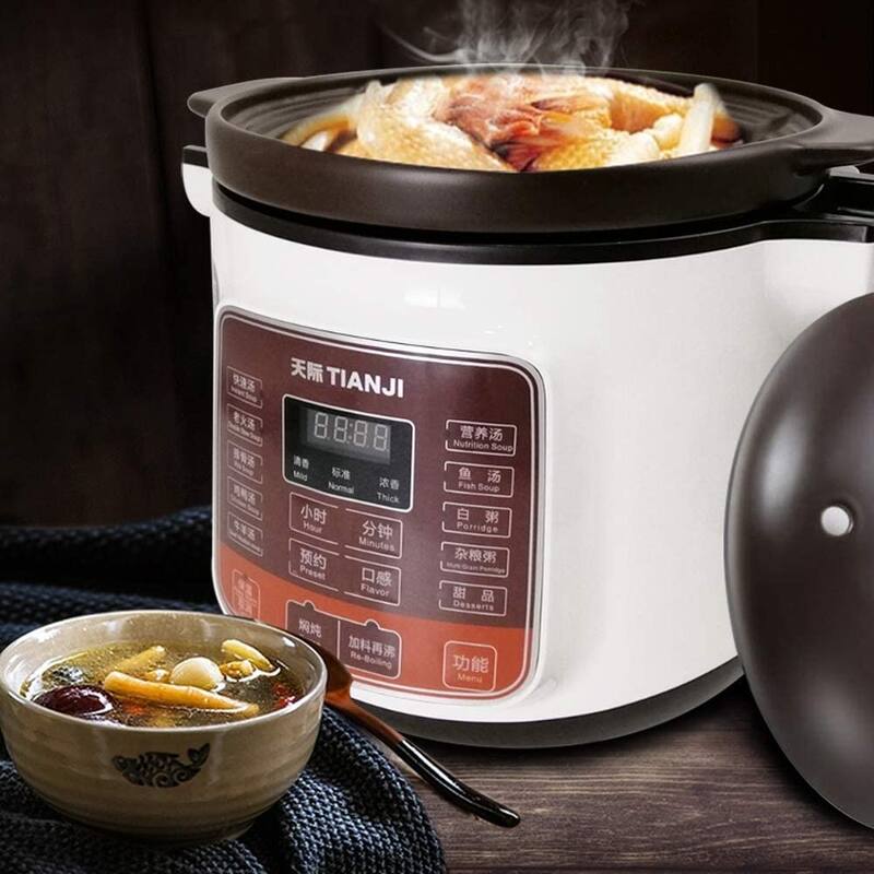Electric Stew Pot, 4L Full-automatic Slow Cooker, Ceramic Inner Pot ...