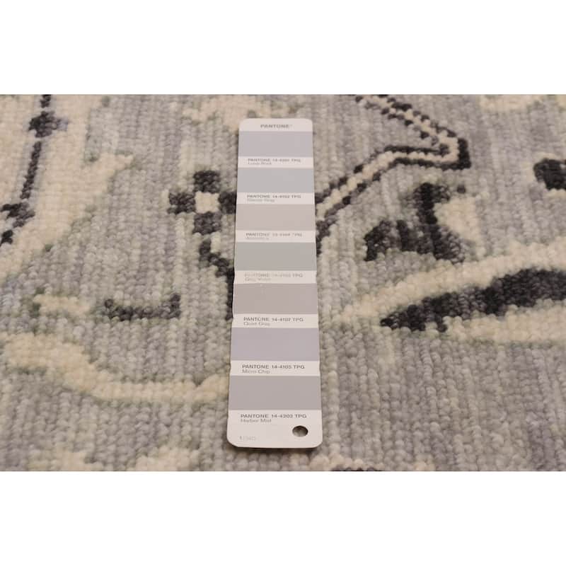 ECARPETGALLERY Hand-knotted Modern Oushak Light Grey Wool Rug - 7' 11" x 8' 11"