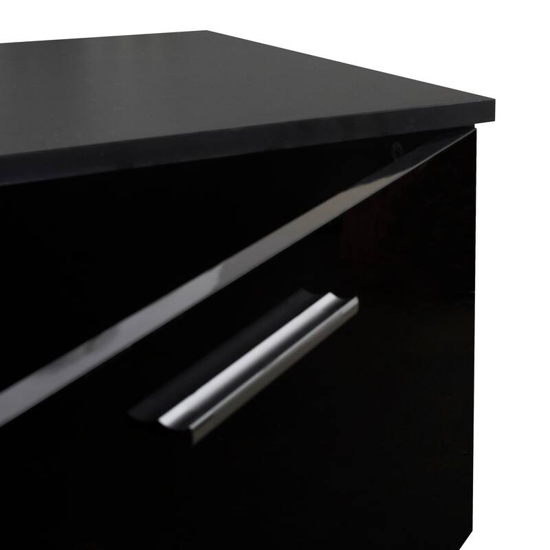 63" Modern TV Stand with Open Shelves & Cabinets for TVs Up to 70"