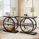 preview thumbnail 15 of 29, 3 Tiers End Table, Wood Side Table for Living Room, Slim Nightstand 2 Pcs - Grey