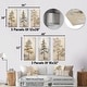 preview thumbnail 4 of 5, Designart - Beige Tree Pine Zen Scenery - Tree Pine Metal Wall Art Set Of 3 - Traditional Beige Metal Art 3 Pieces
