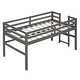 preview thumbnail 6 of 4, Antique Gray Twin Solid Pine Loft Bed with Guardrails, Side Ladder