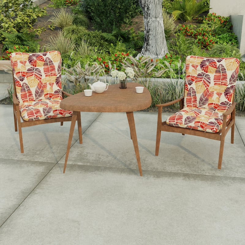 21" x 38" Outdoor Chair Cushion with Ties and Loop - 38'' L x 21'' W x 3.5'' H - Hixon Sunset