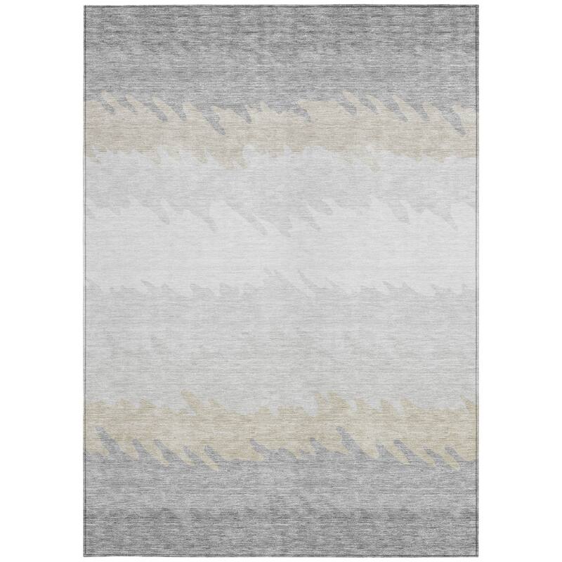 HomeRoots Striped Transitional Rectangle Outdoor Rug