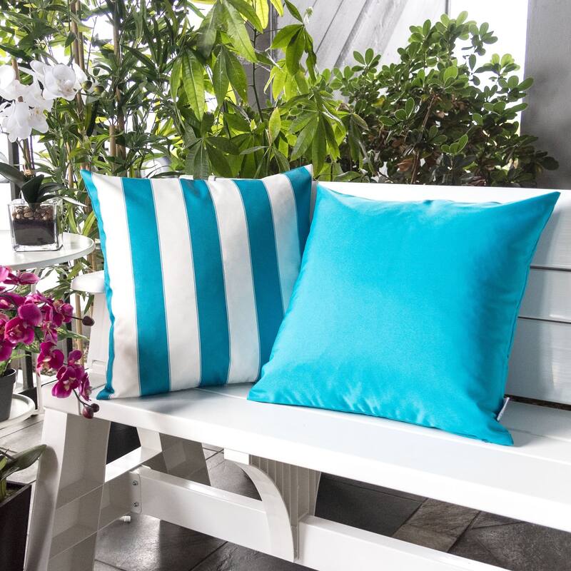 Outdoor Indoor Throw Pillow Weather Resistant Solarium Polyester 20x20 Inches