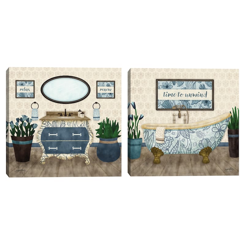 Time to Unwind I, Time to Unwind II by Noonday Design Canvas Art Prints
