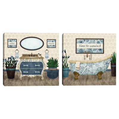 Time to Unwind I, Time to Unwind II by Noonday Design Canvas Art Prints