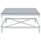 preview thumbnail 6 of 6, Lindley Square Tempered Mirror Acrylic Coffee Table Chrome