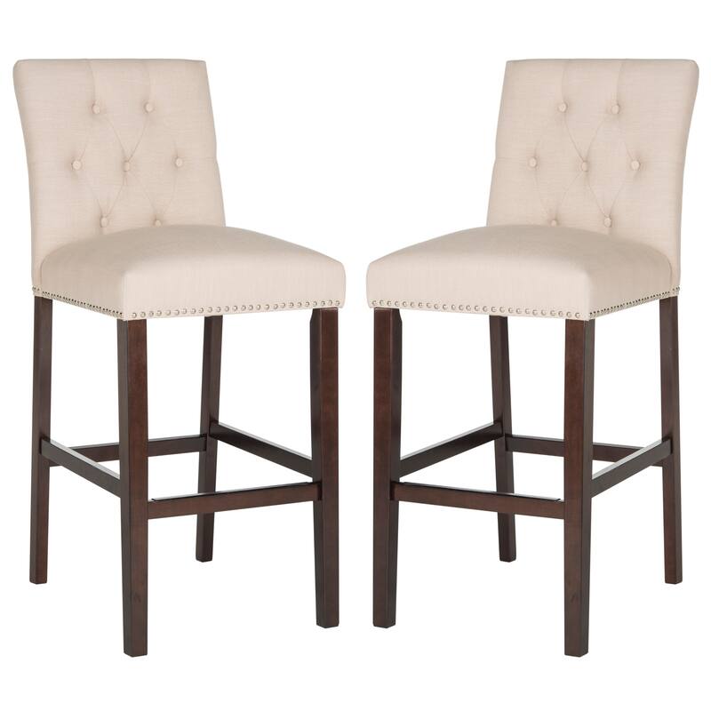 SAFAVIEH Jelka 31.5 Inch Bar Stool (Set of 2) - 19" x 20" x 44" - 19Wx23Dx44H
