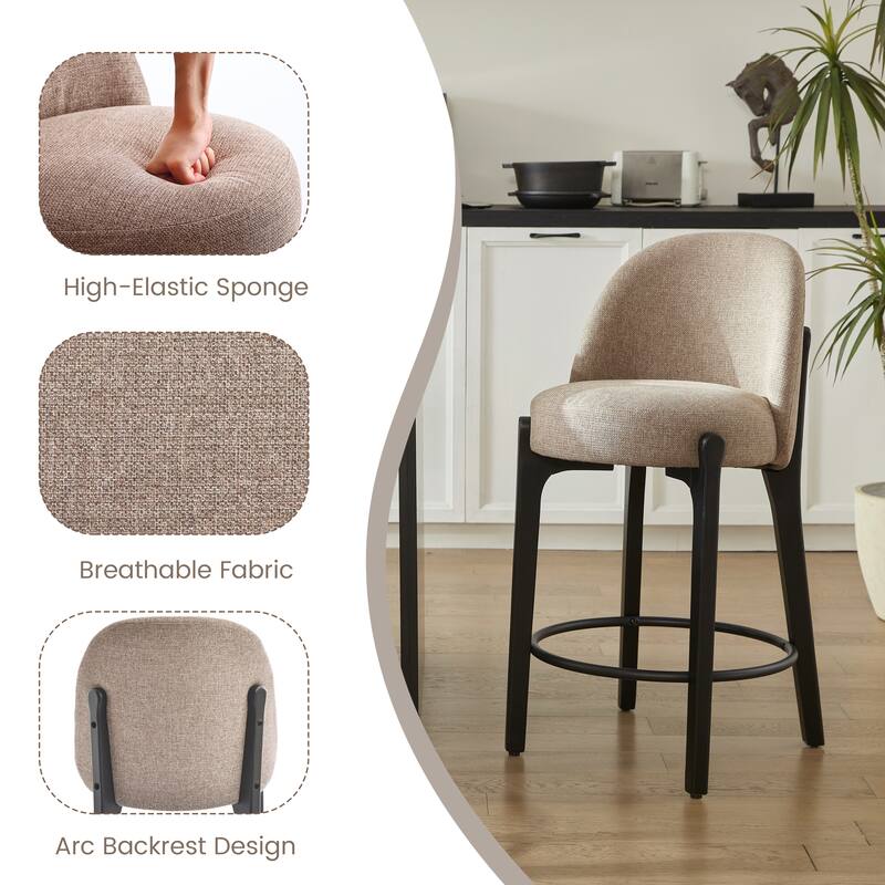 set of 4 Upholstered Counter Height Bar Stools