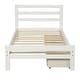 preview thumbnail 8 of 6, Twin Wood Platform Kids Bed with 2-Drawers, Durable White Finish, Solid Wood Frame, Headboard & Footboard, Easy Assembly, Grey