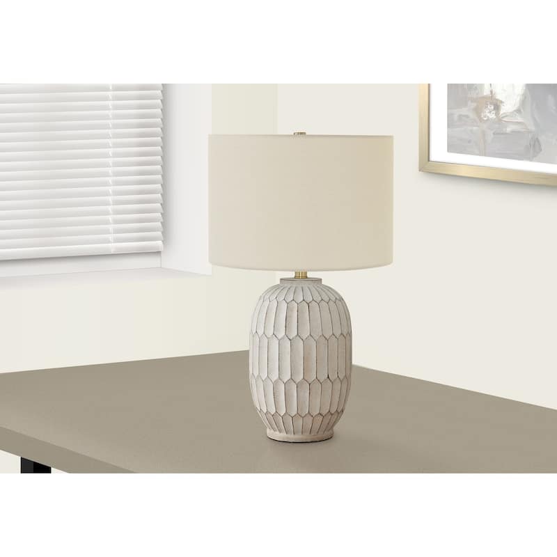 Lighting, 24"h, Table Lamp, Cream Resin, Ivory / Cream Shade, Transitional