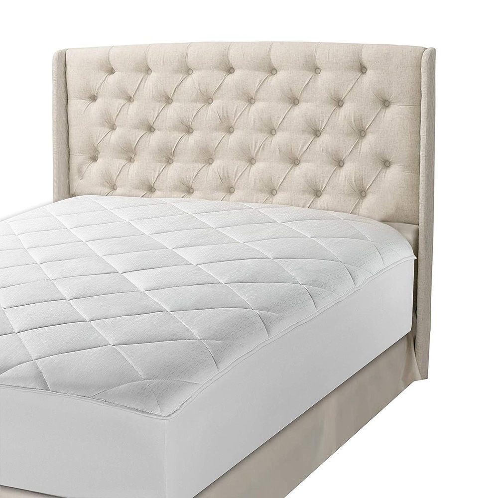 HYLEORY California King Mattress Pad Cover Stretches up 8-18 Deep Pocket Hypoallergenic Fitted Cooling Mattress Topper with Snow Down Alternative