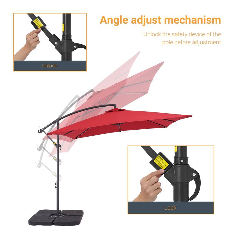 BONOSUKI 8.2Ft Outdoor Offset Umbrella w/Steel Frame,Angle Adjustment