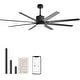 preview thumbnail 6 of 60, 48in/52in/66in/72in/84in Industrial Matte Black Large Windmill Ceiling Fan with Light and Remote