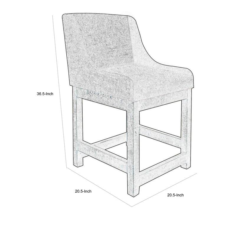 Lamy Counter Height Chair, Curved Arms, Compact, Rich Gray Polyester