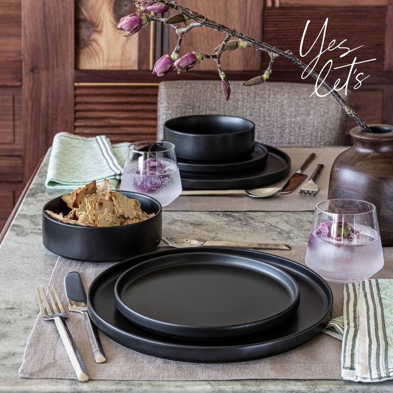 over&back Stackable Semi-Matte Stoneware Dinnerware