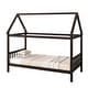 preview thumbnail 13 of 33, Twin House Bed with Headboard and Footboard, Twin Rubber Wood Bed with House Frame, White