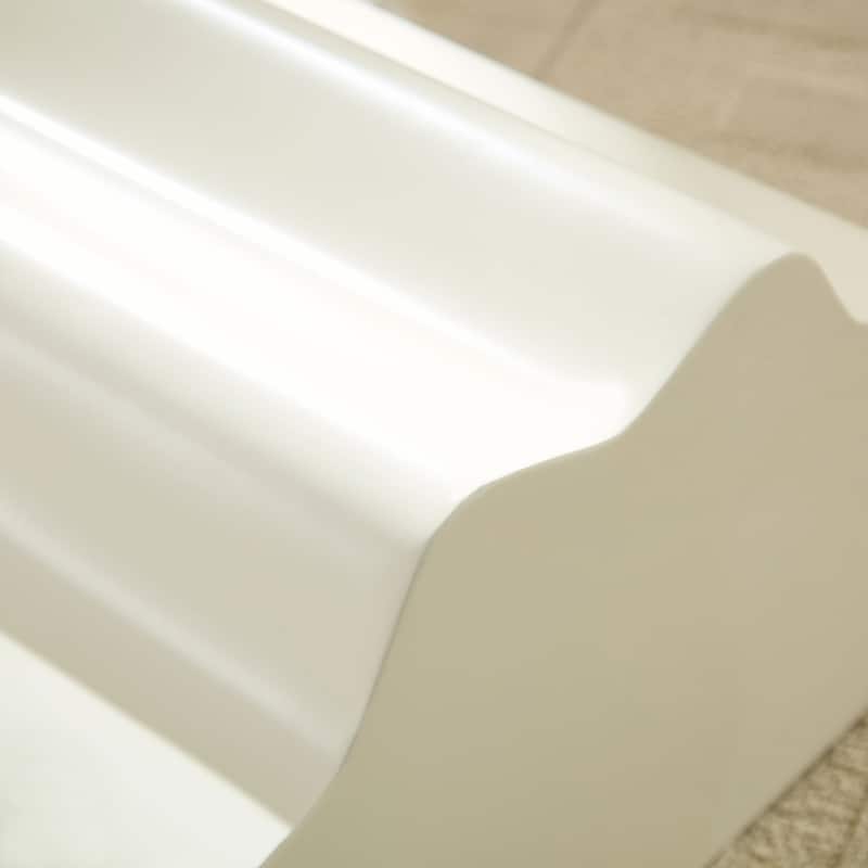 2-Piece Set Modern Minimalist Wavy Edge Coffee Table Fiberglass Coffee Table with Base for Living Room