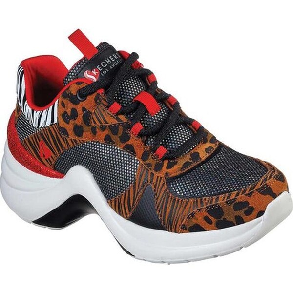 skechers black leopard sneakers