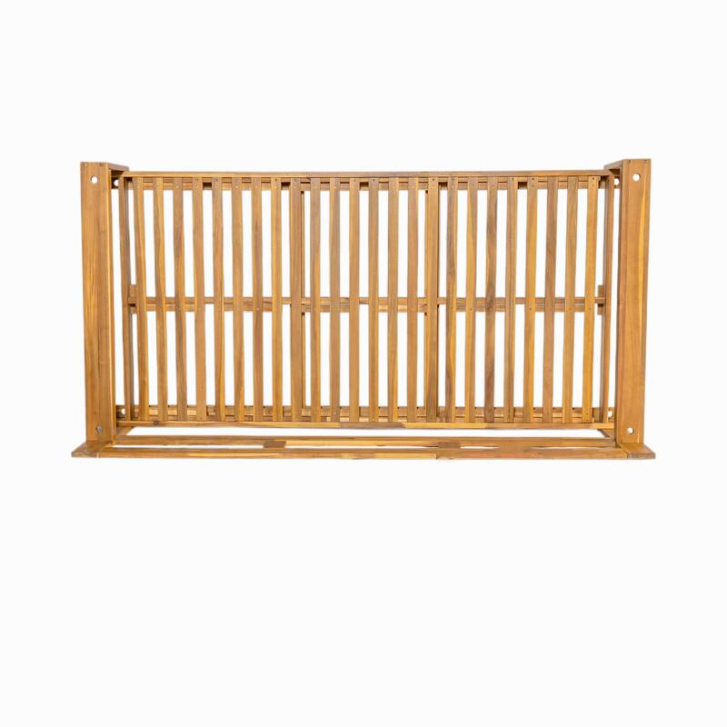 Patio Wooden Twin Size Porch Swing Daybed with 4 Hanging Ropes