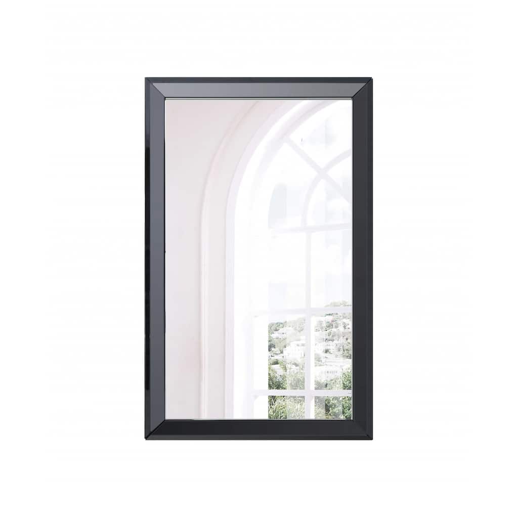HomeRoots 51" Black Rectangle Accent Mirror Wall Mounted With Frame - 35.4