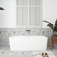 preview thumbnail 4 of 14, Acrylic Freestanding Flat Bottom Soaking Bathtub in White