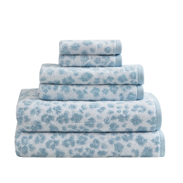 Scout City Kitty Cotton Blue 6 Piece Towel Set - 6 Piece - Bed Bath ...