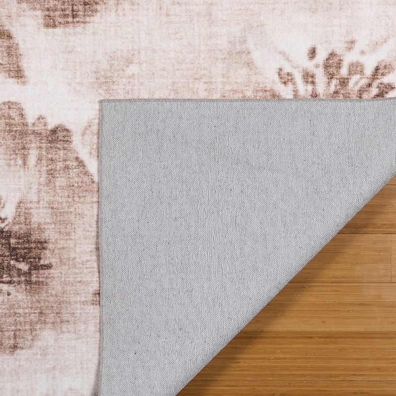 Licensed HGTV Everyday Chic Soft Flannel Zero Pile Printed Non-Slip Washable Indoor Area Rug