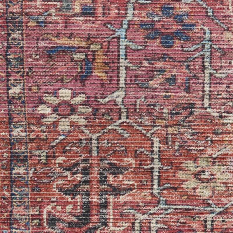 Rosot Power Loomed Distressed Floral Area Rug - 9' x 12'