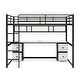 preview thumbnail 13 of 12, Multifunctional Full Size Metal Loft Bed with Desk, Cabinets, Drawers and Bedside Tray, Charging Station, USB and socket, Black
