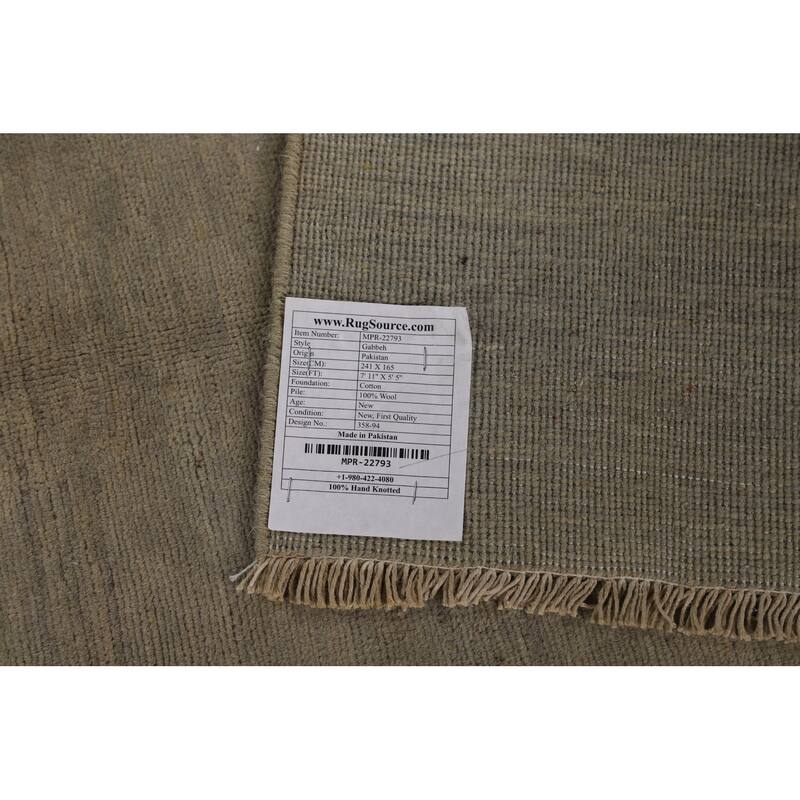 Beige & Gray Gabbeh Oriental Area Rug Handmade Wool Carpet - 5'5" x 7'11"