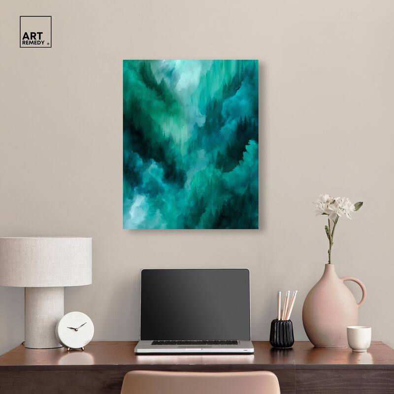 Textured Teal II Canvas by Art Remedy, Gallery Wrapped