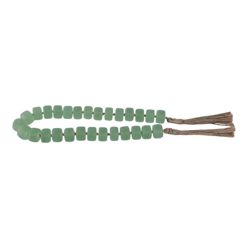 Resin Jute Decorative Beads Tassel Accents Featuring Woven Detailing