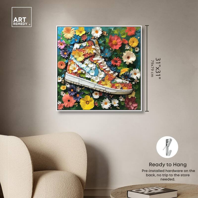Painted in Floral Sneaker Canvas by Art Remedy