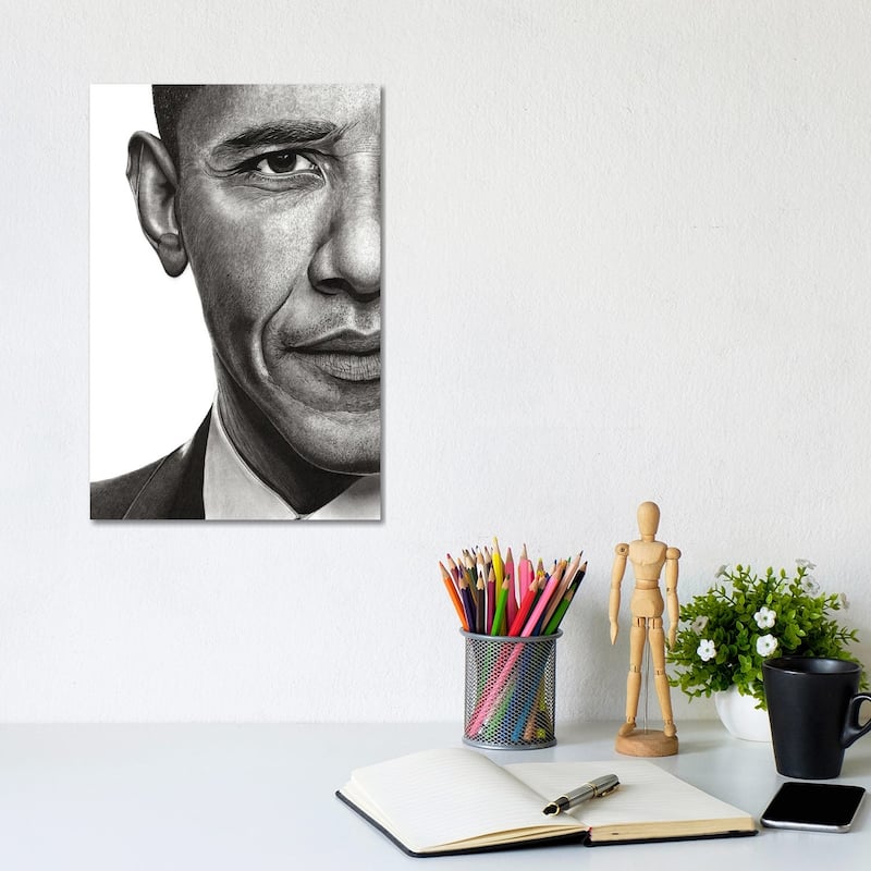 iCanvas "Obama" by Paul Stowe Canvas Print - 12x8x0.75