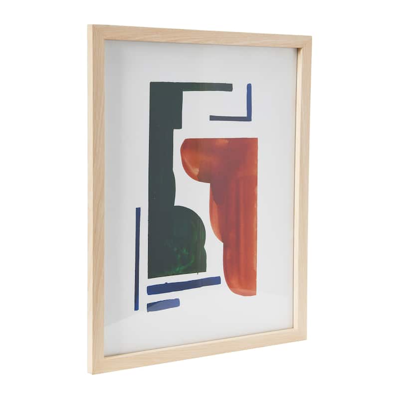 Abstract Geometric Print with Solid Wood Frame and Glass Cover