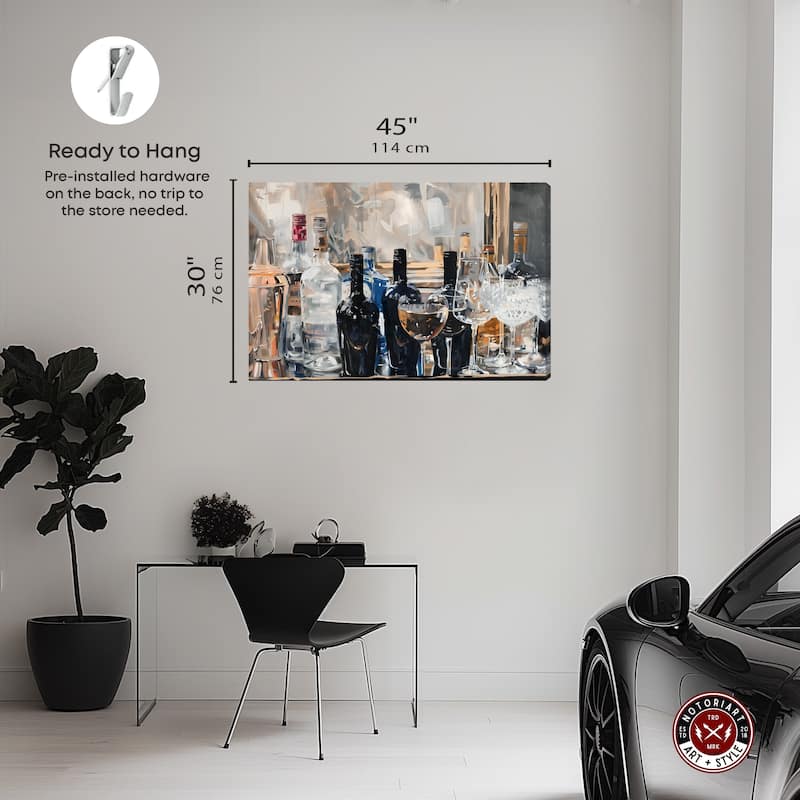 Notoriart Countertop Drinks Gallery Wrapped Bar Cart Art For Men