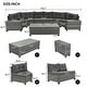 preview thumbnail 17 of 25, 8-pieces Outdoor Wicker Round Sofa Set, Half-Moon Sectional Sets All Weather